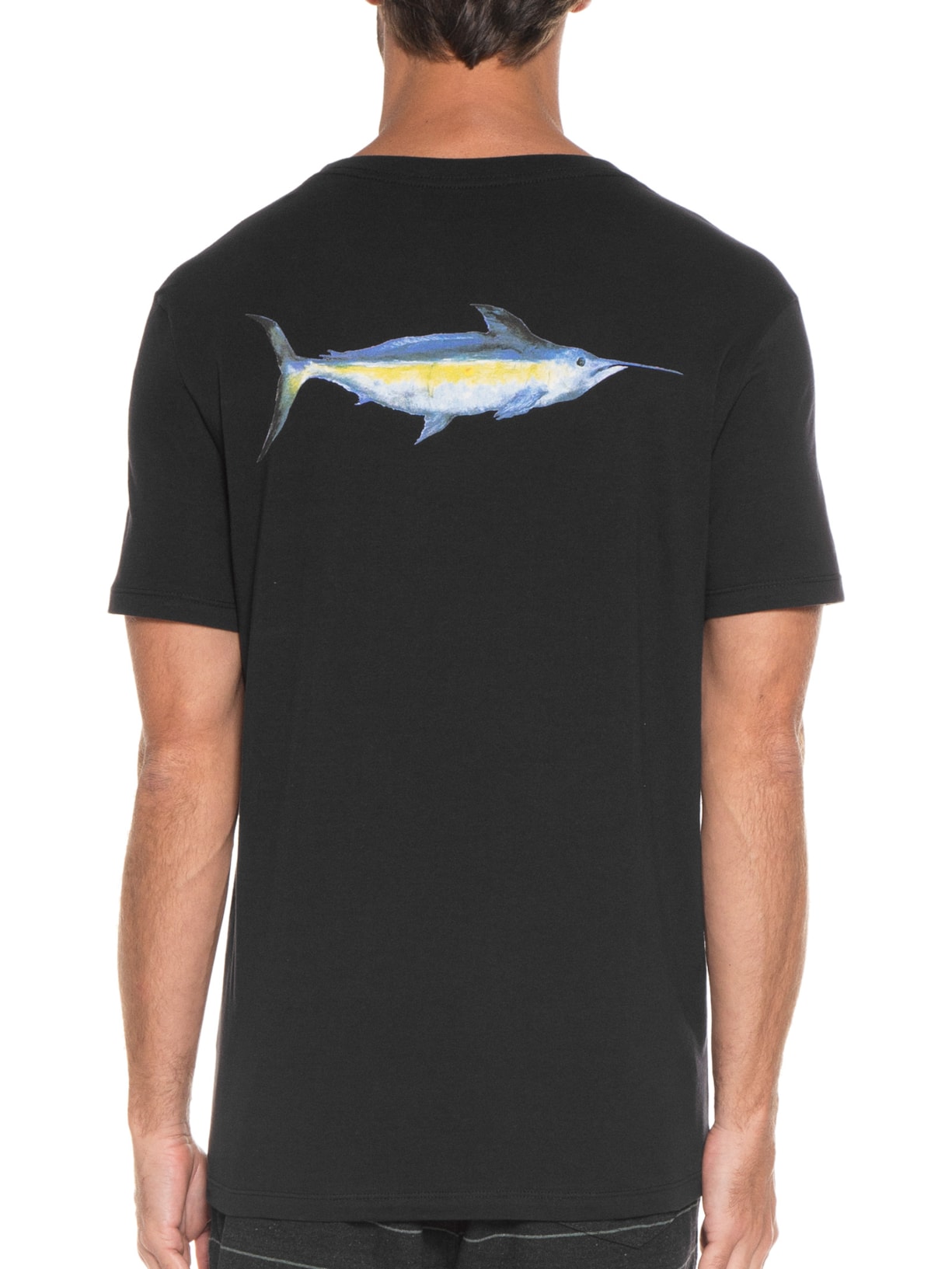 Camiseta Masculina Marlim Aquarela Preto Zapalla