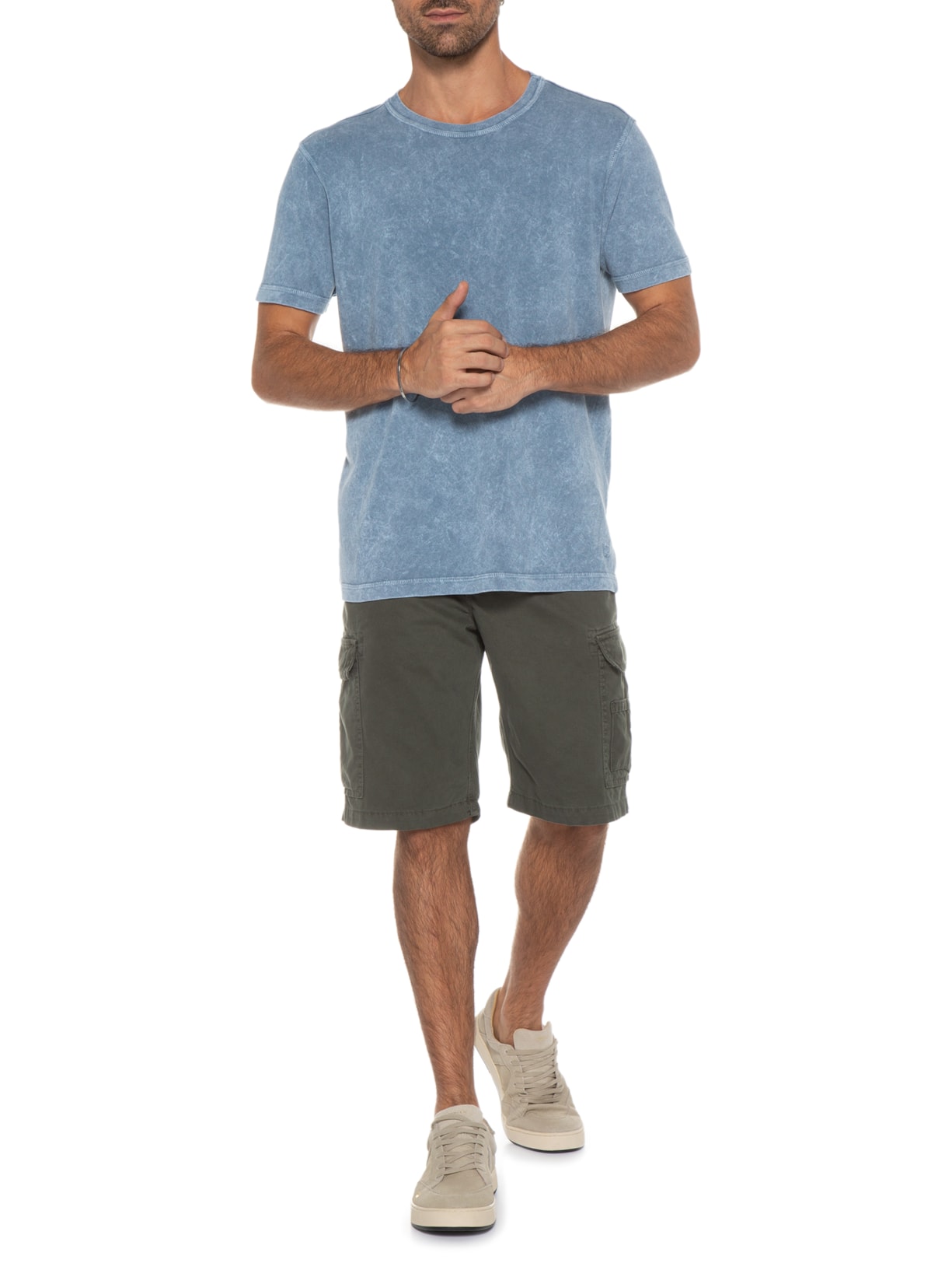 Camiseta Masculina Marmorizado Leve Azul Zapalla