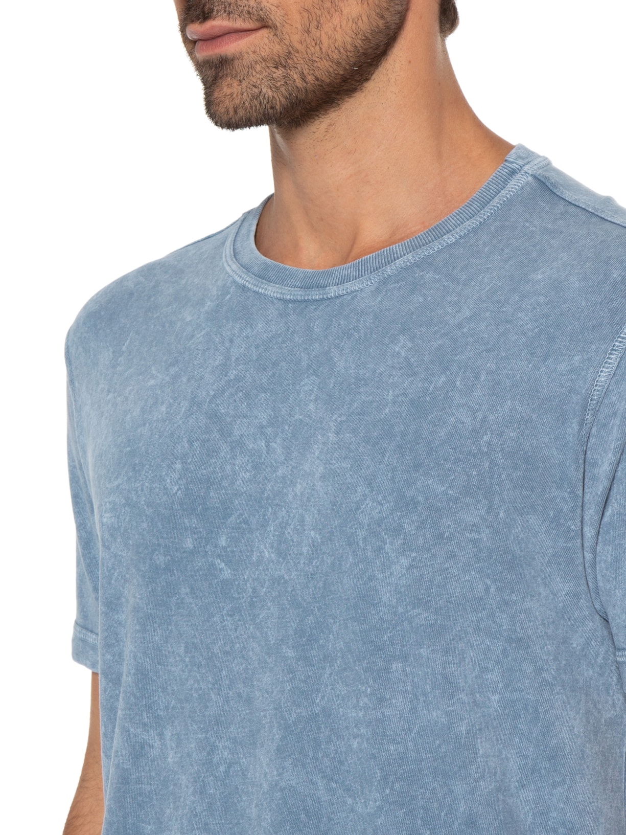 Camiseta Masculina Marmorizado Leve Azul Zapalla