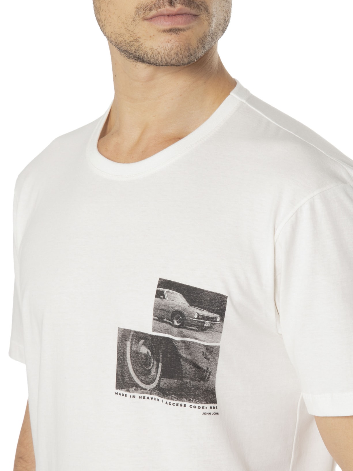 Camiseta Masculina Mat Car Branco John John