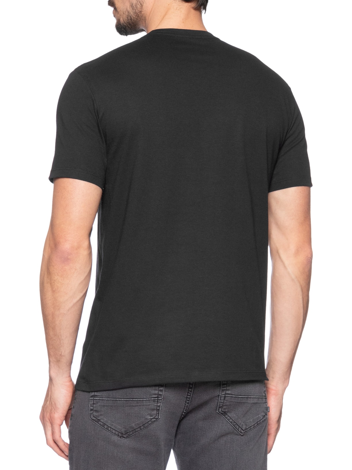 Camiseta Masculina Mc CKJ Logo Calvin Jeans Preto Calvin Klein Jeans