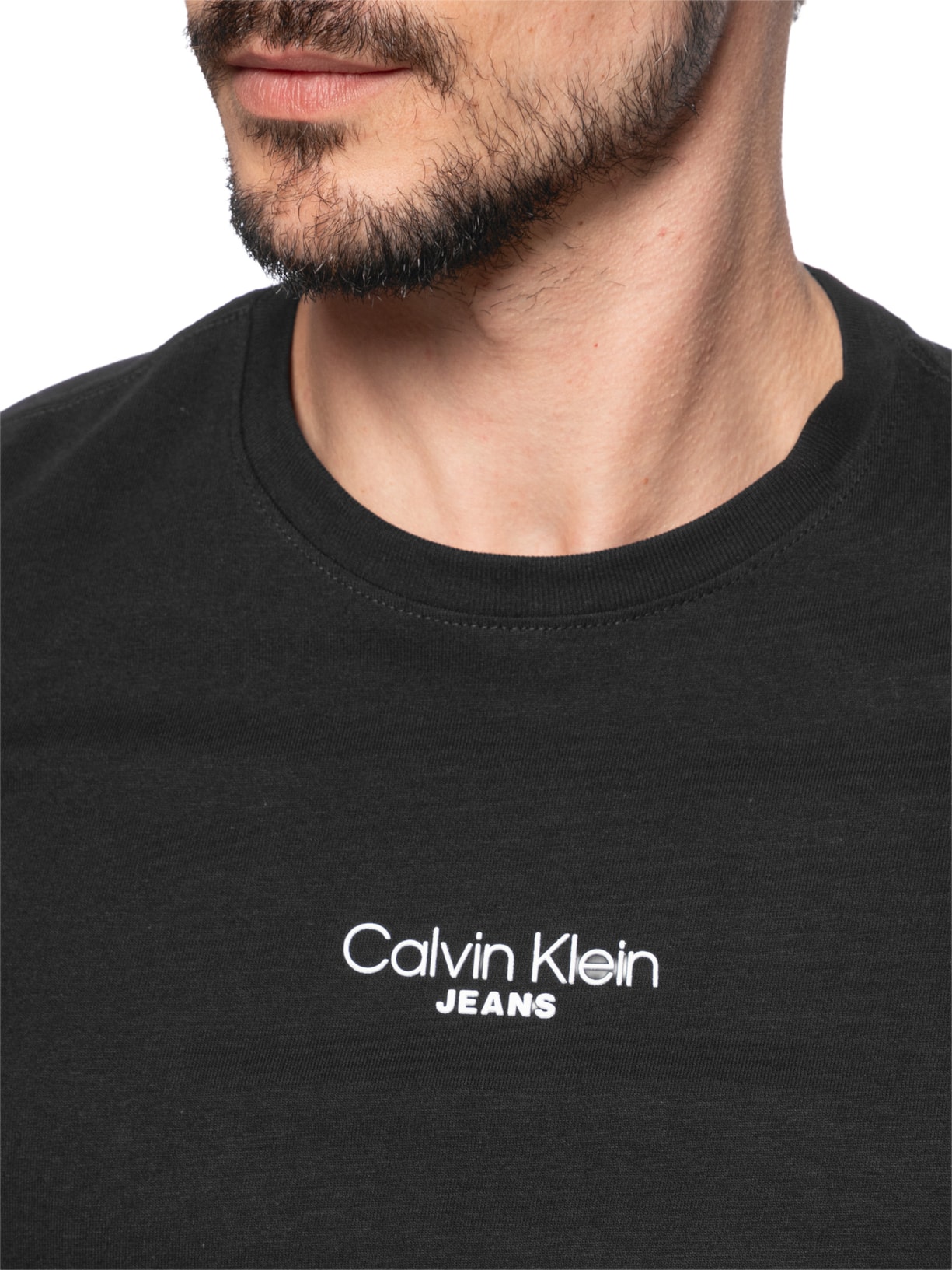 Camiseta Masculina Mc CKJ Logo Calvin Jeans Preto Calvin Klein Jeans