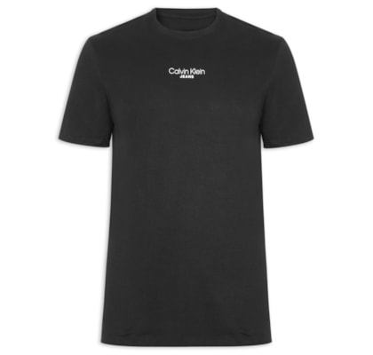 Camiseta Masculina Mc CKJ Logo Calvin Jeans - Preto