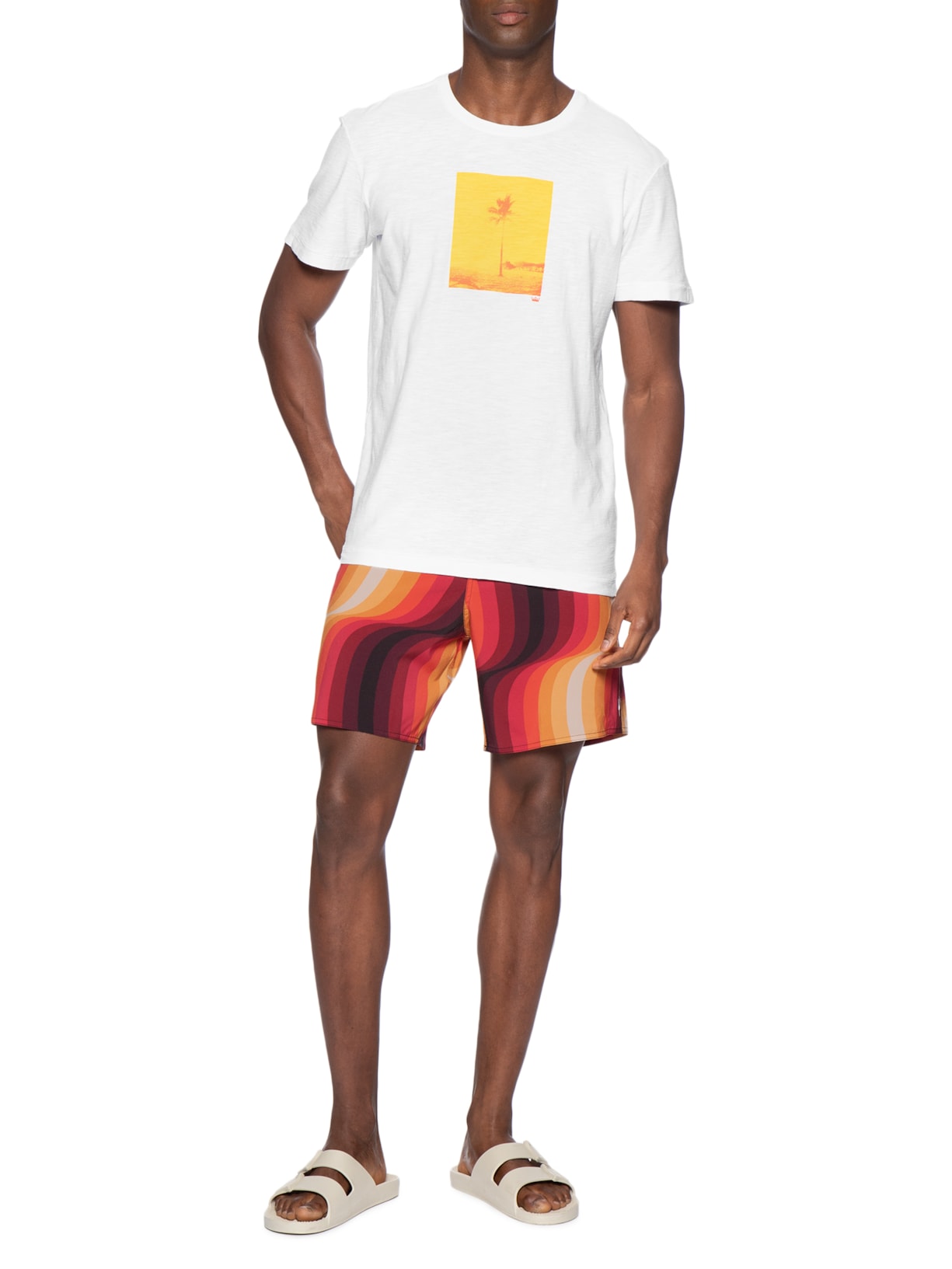 Camiseta Masculina Mc Rough Rio Postcard Branco Osklen