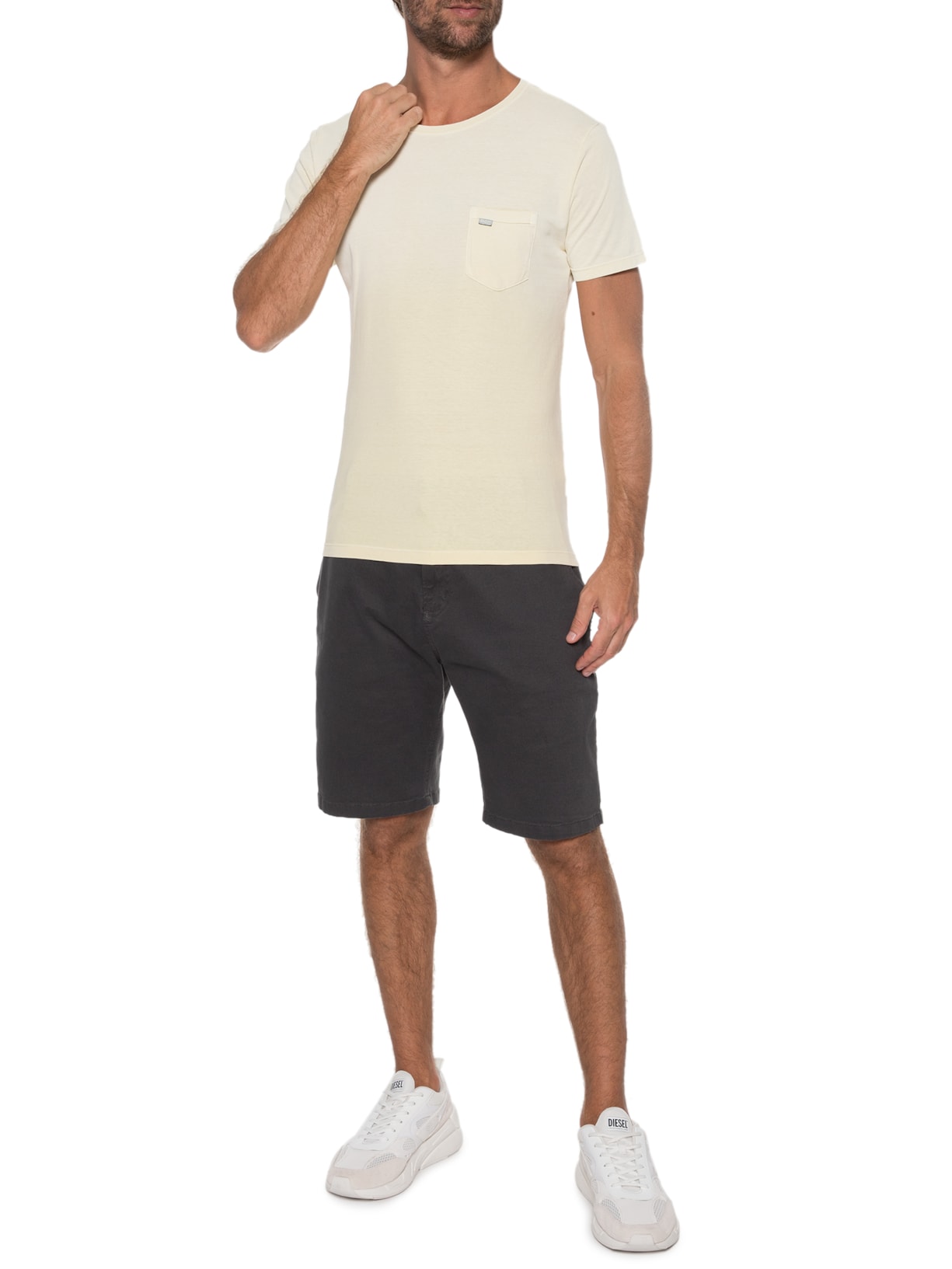 Camiseta Masculina Mc Spray Bolsinho Amarelo Sergio K