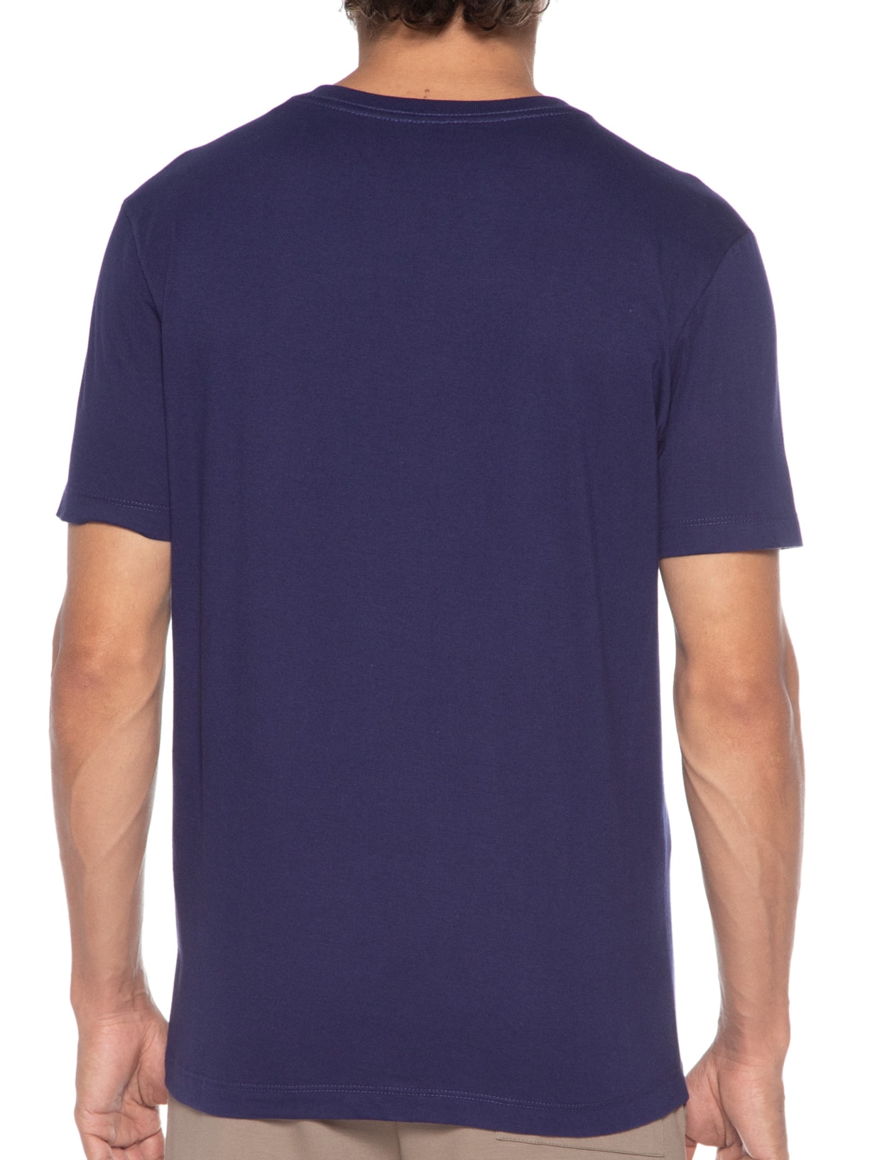 Camiseta Masculina Meia Malha Básica Bolso Functional Azul Vr