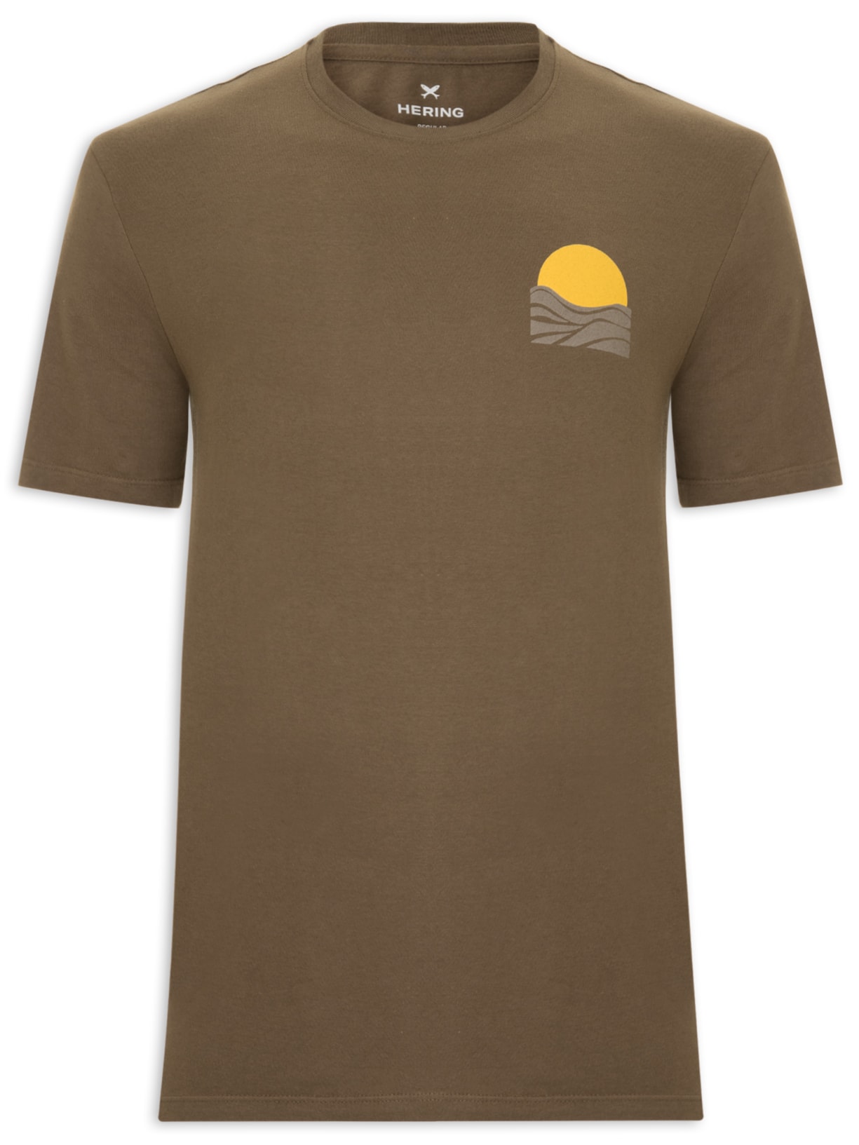 Camiseta Masculina Meia Malha - Marrom