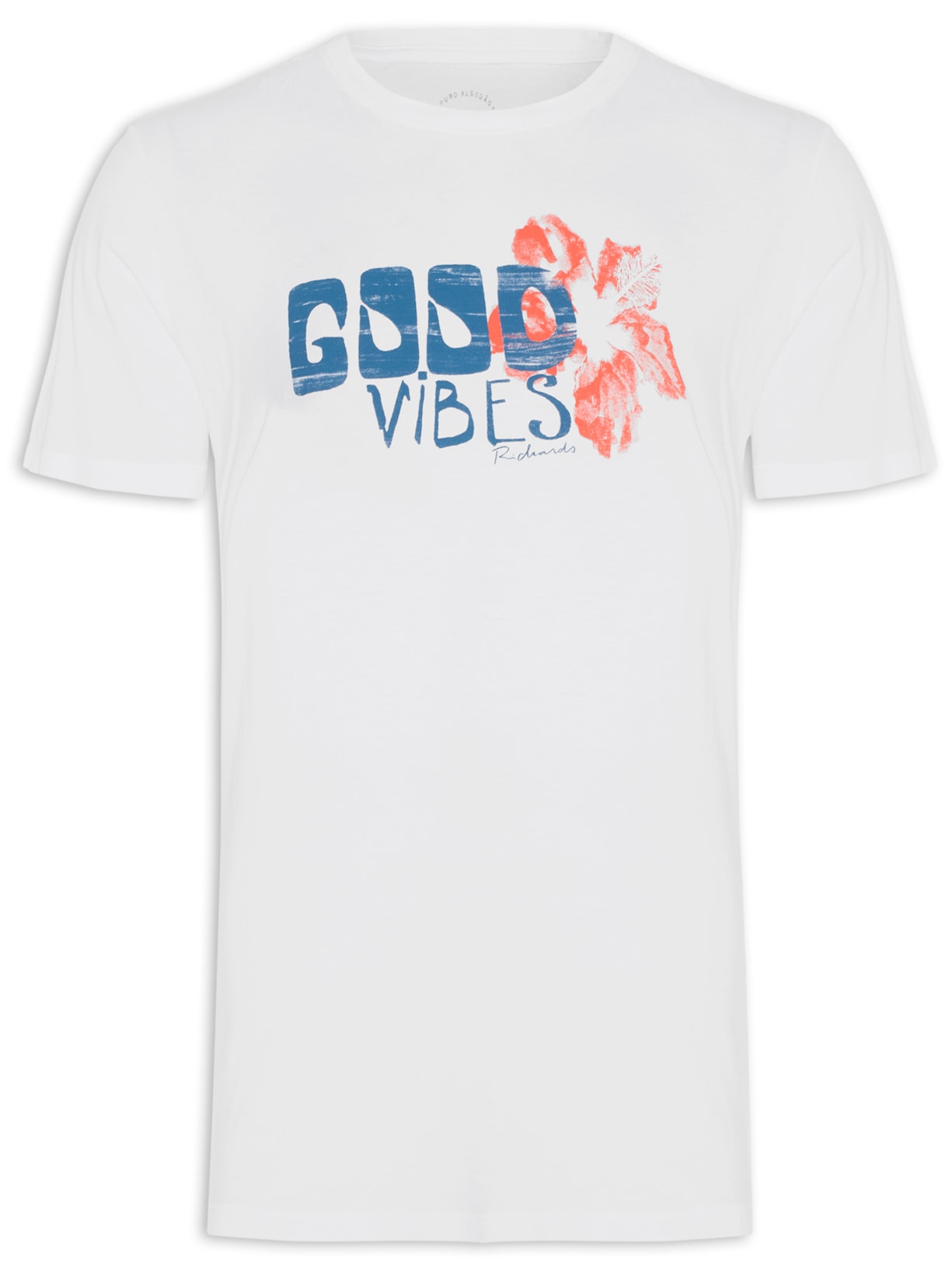 Camiseta Masculina Meia Malha Stone Good Vibes - Branco