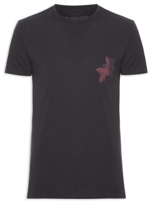 Camiseta Masculina Mescla Betta Peito Manga Curta - Cinza