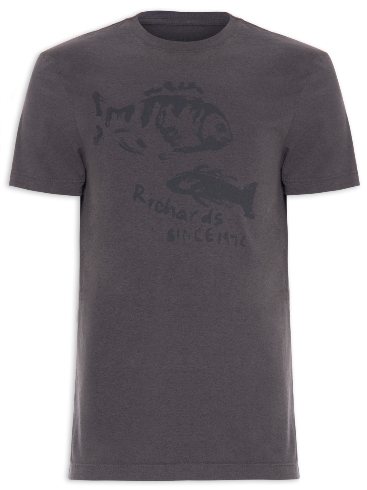 Camiseta Masculina Mescla Brush Fish - Cinza