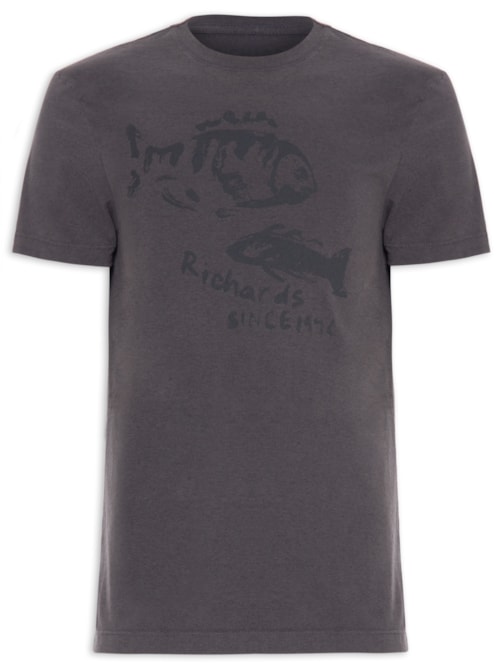Camiseta Masculina Mescla Brush Fish - Cinza