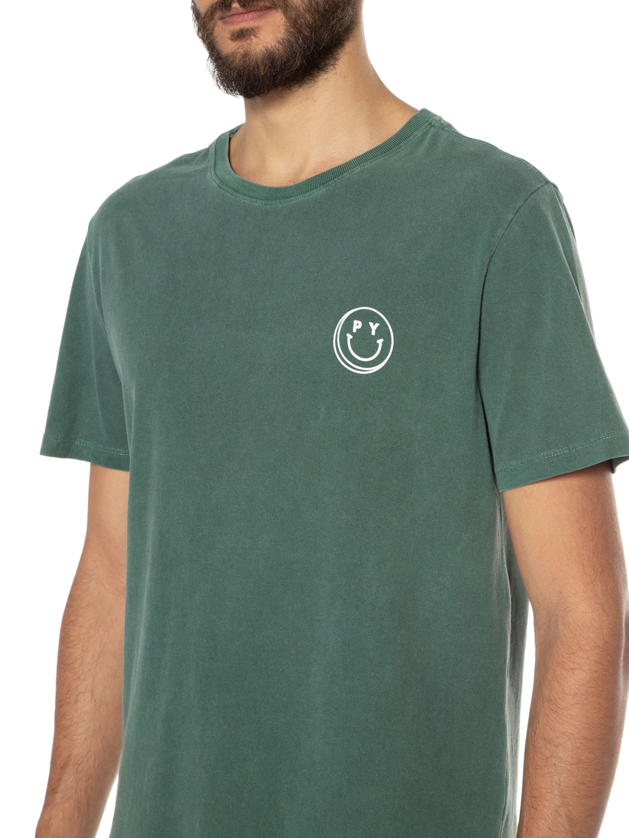 Camiseta Masculina Mescla Smile Verde Purple Yellow