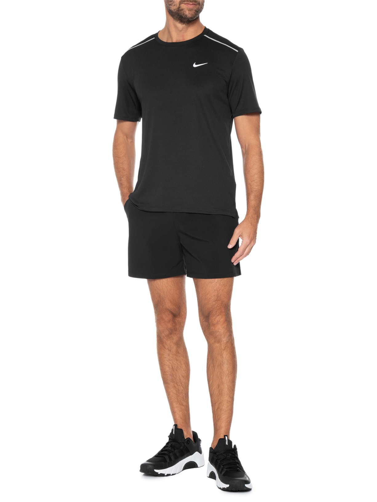 Camiseta Masculina Miler Dri-FIT Preto Nike