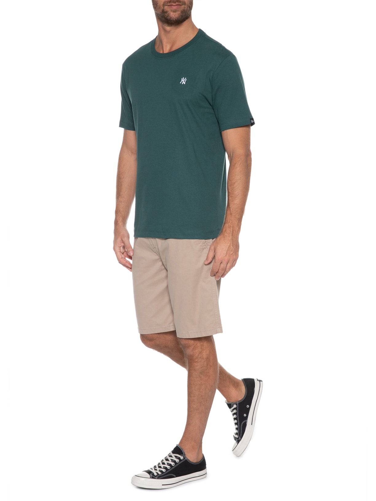 Camiseta Masculina Mini Bordado Neyyan Verde New Era