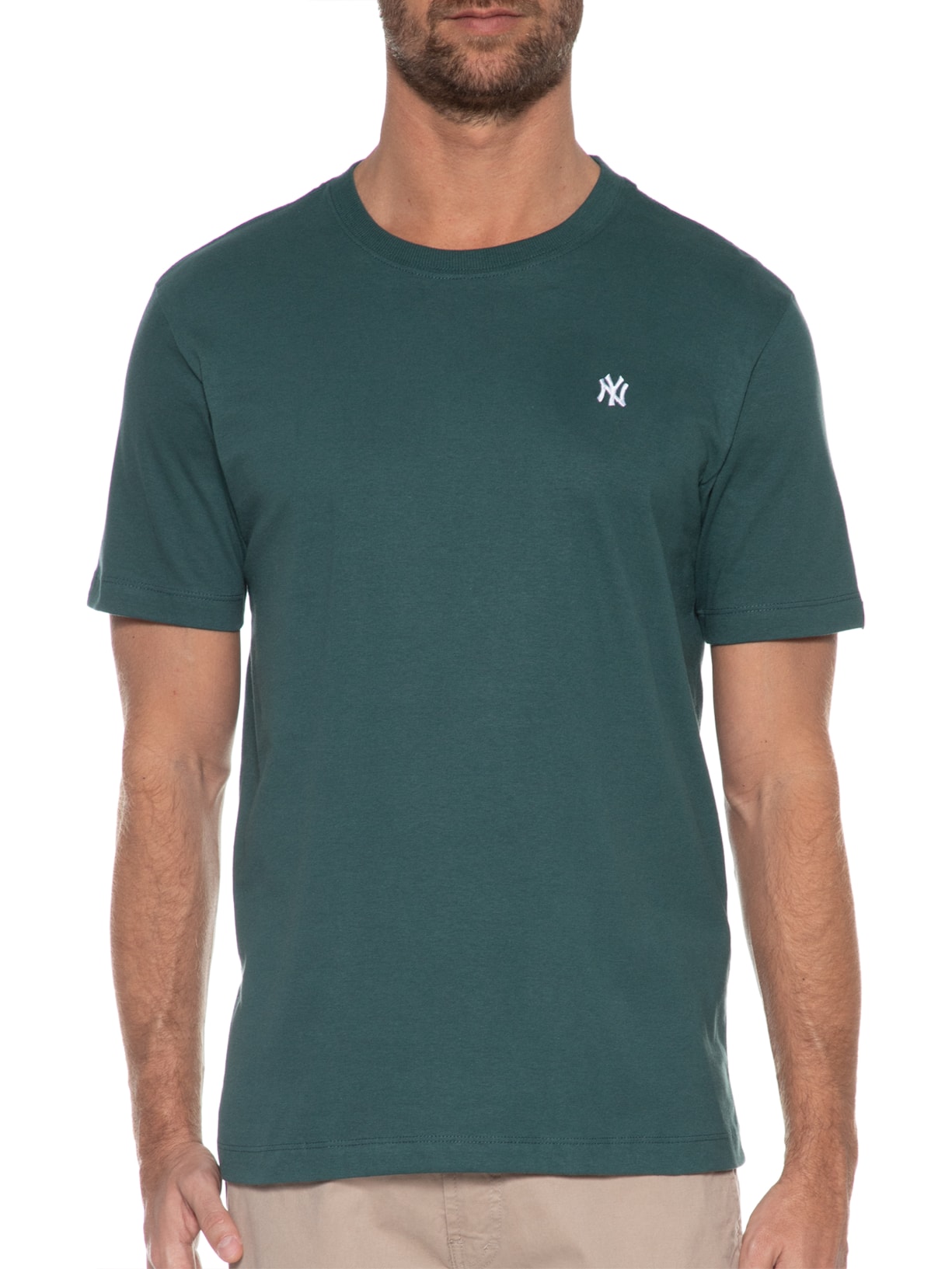 Camiseta Masculina Mini Bordado Neyyan Verde New Era