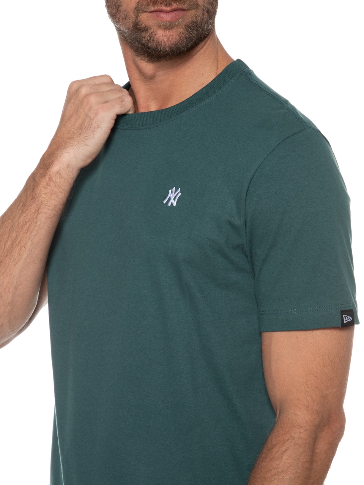 Camiseta Masculina Mini Bordado Neyyan Verde New Era