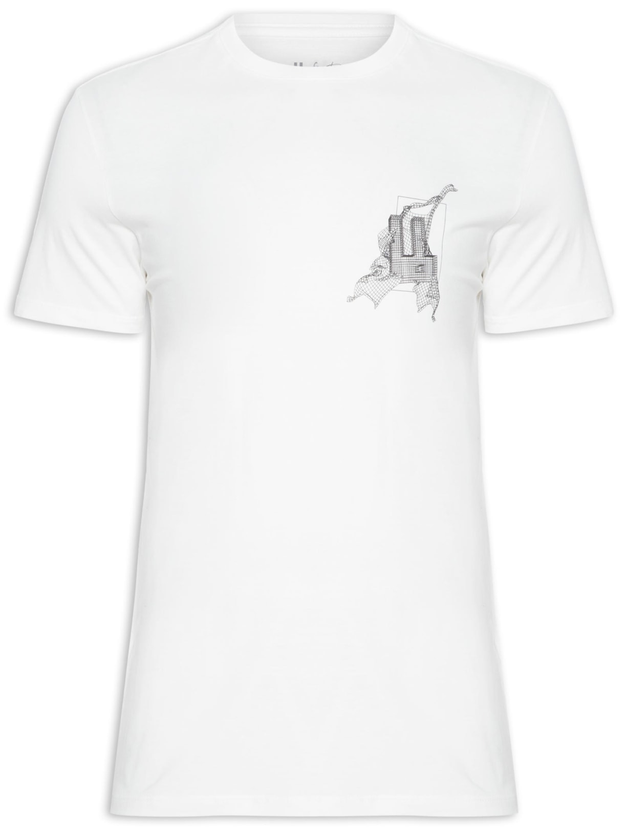 Camiseta Masculina Mini Grid - Branco