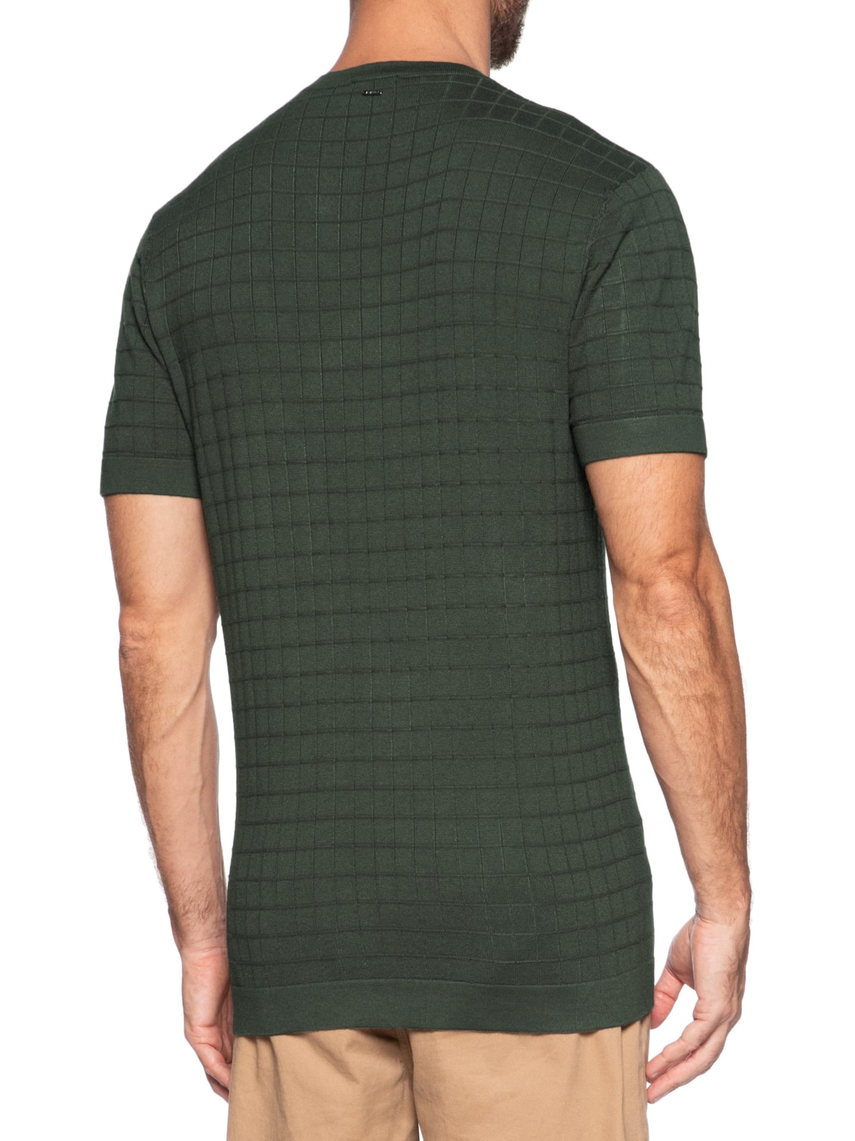 Camiseta Masculina Mini Grid Tricot Verde Aramis