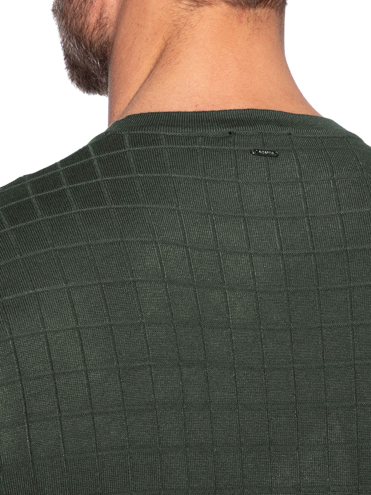 Camiseta Masculina Mini Grid Tricot Verde Aramis