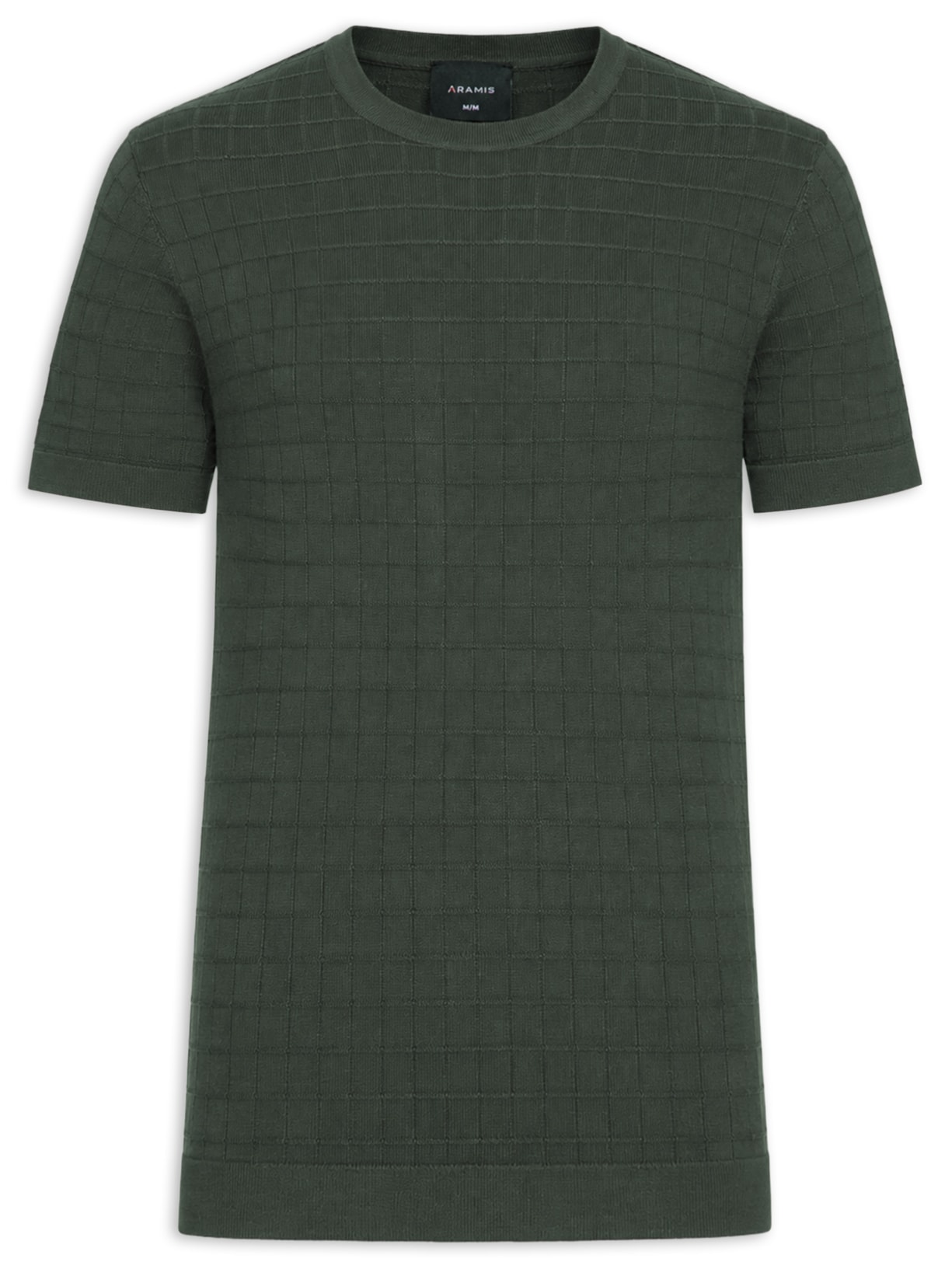 Camiseta Masculina Mini Grid Tricot – Verde Aramis