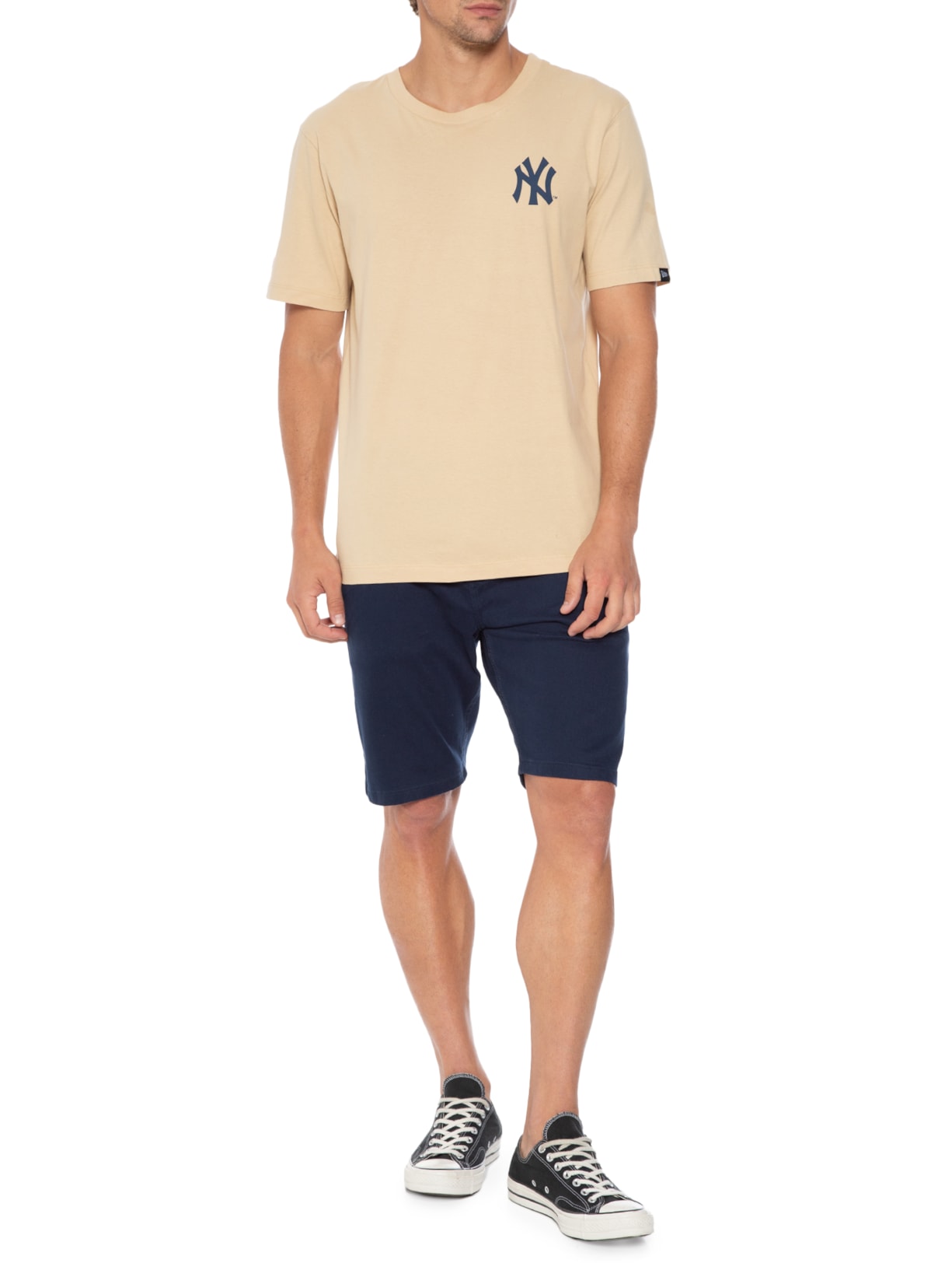 Camiseta Masculina Minimal Neyyan Bege New Era