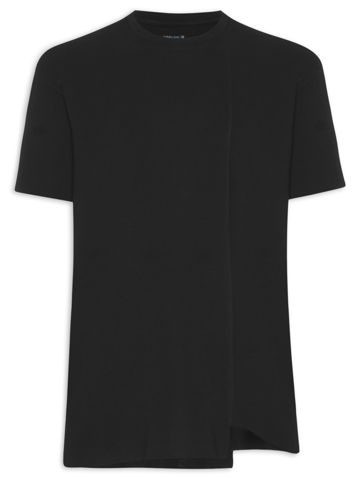 Camiseta Masculina Mix Assimétrica Manga Curta - Preto
