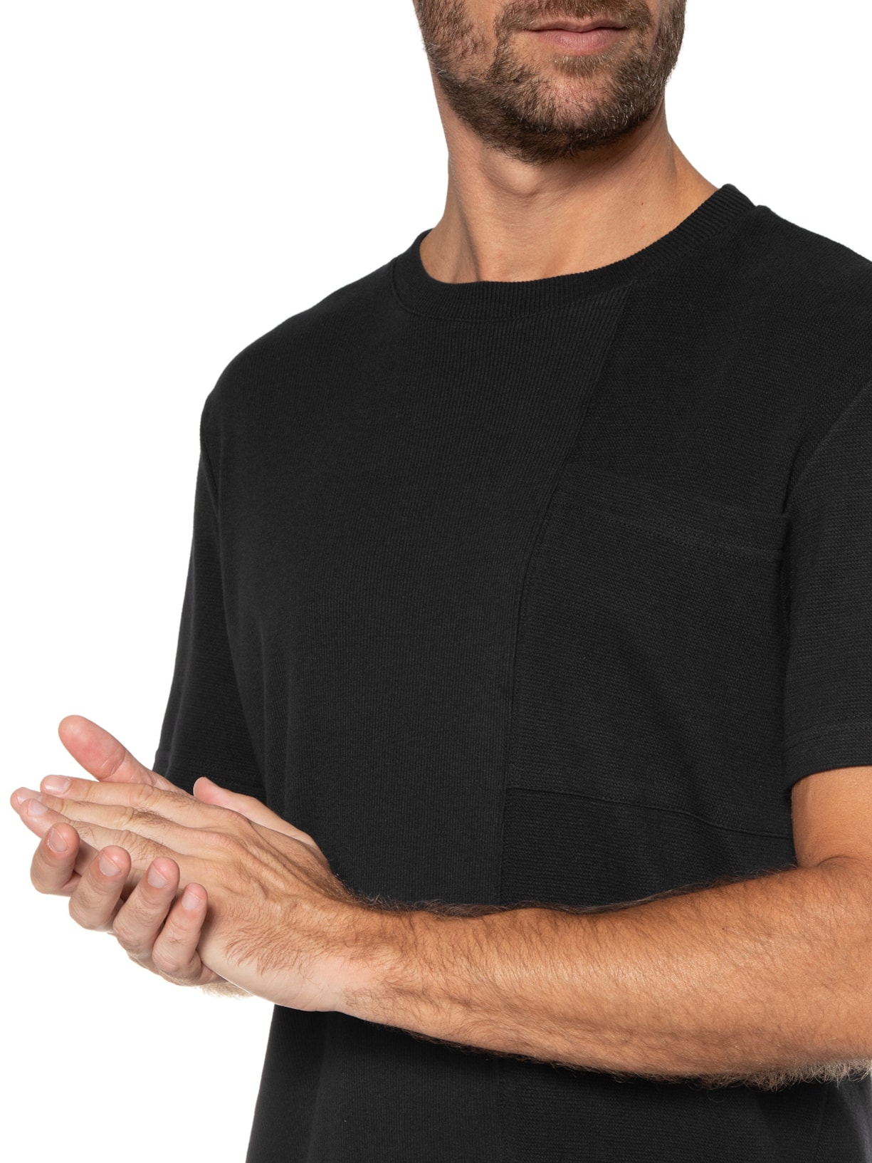 Camiseta Masculina Mix Textures Preto Osklen
