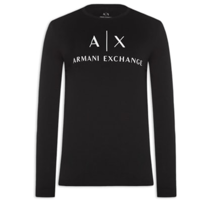Camiseta Masculina Ml Slim Fit Ax - Preto