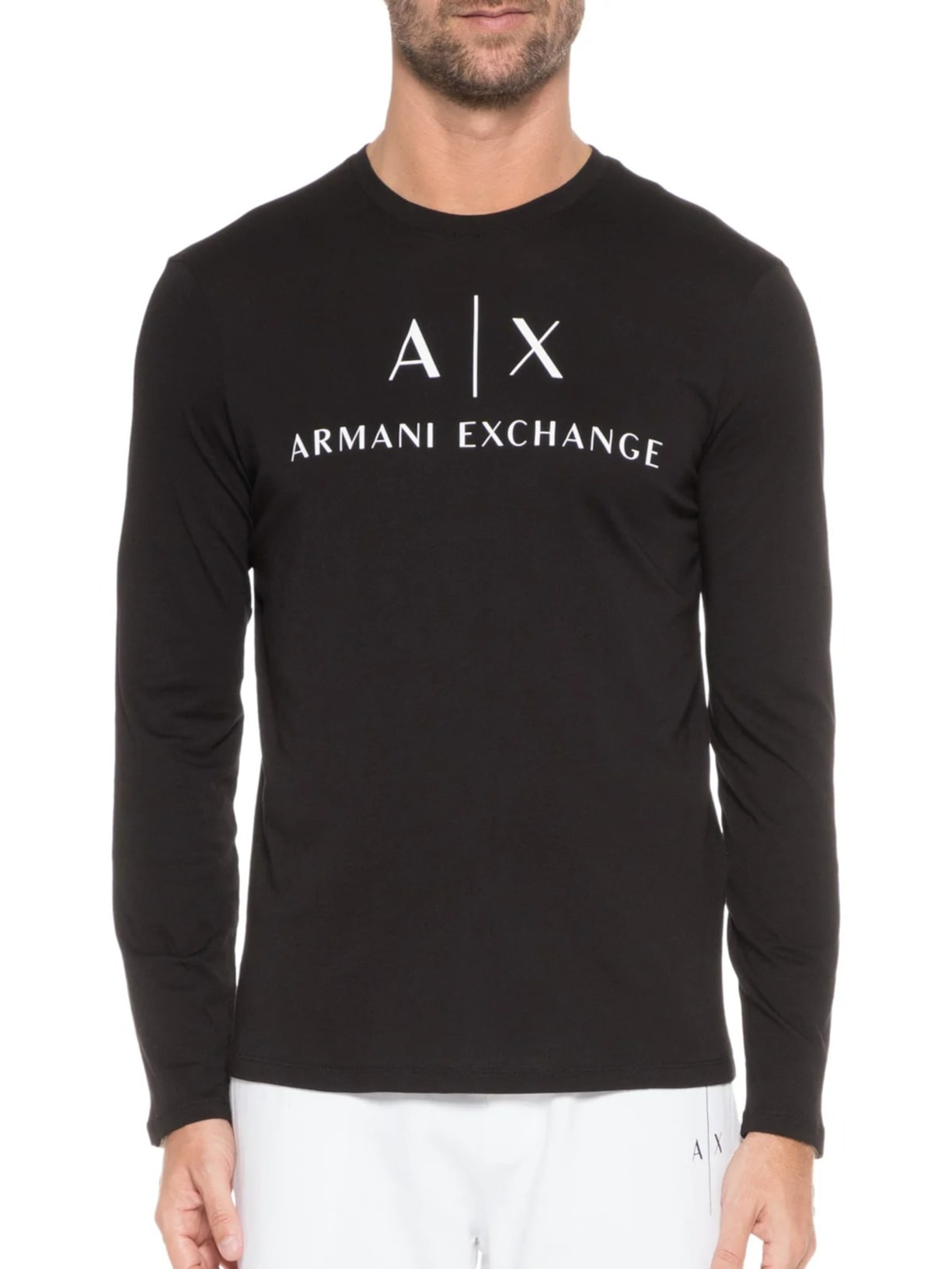 Camiseta Masculina Ml Slim Fit Ax Preto Armani Exchange