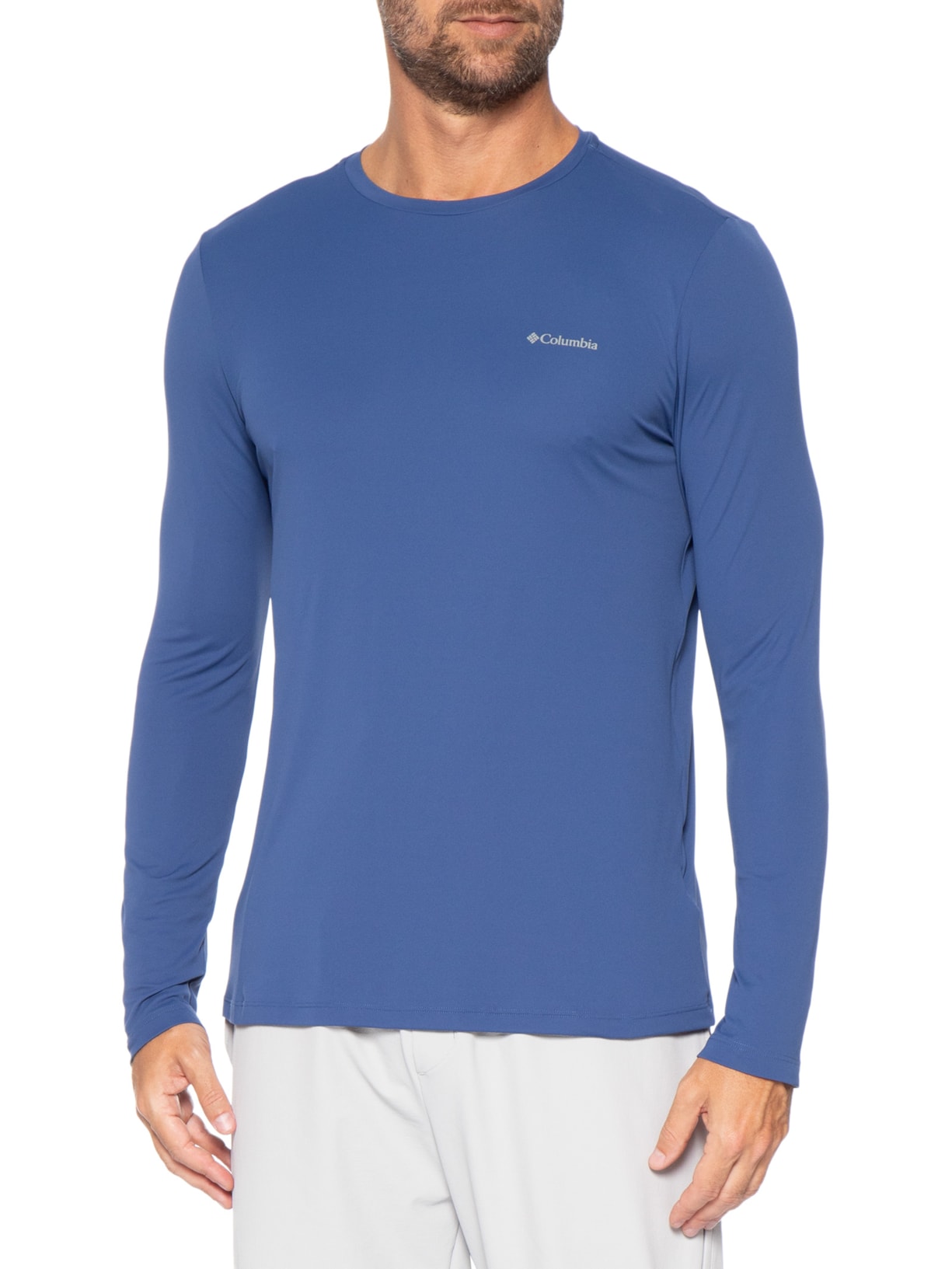 Camiseta Masculina ML Sportwear Neblina Omni-Shade FPS 50+ Azul Columbia