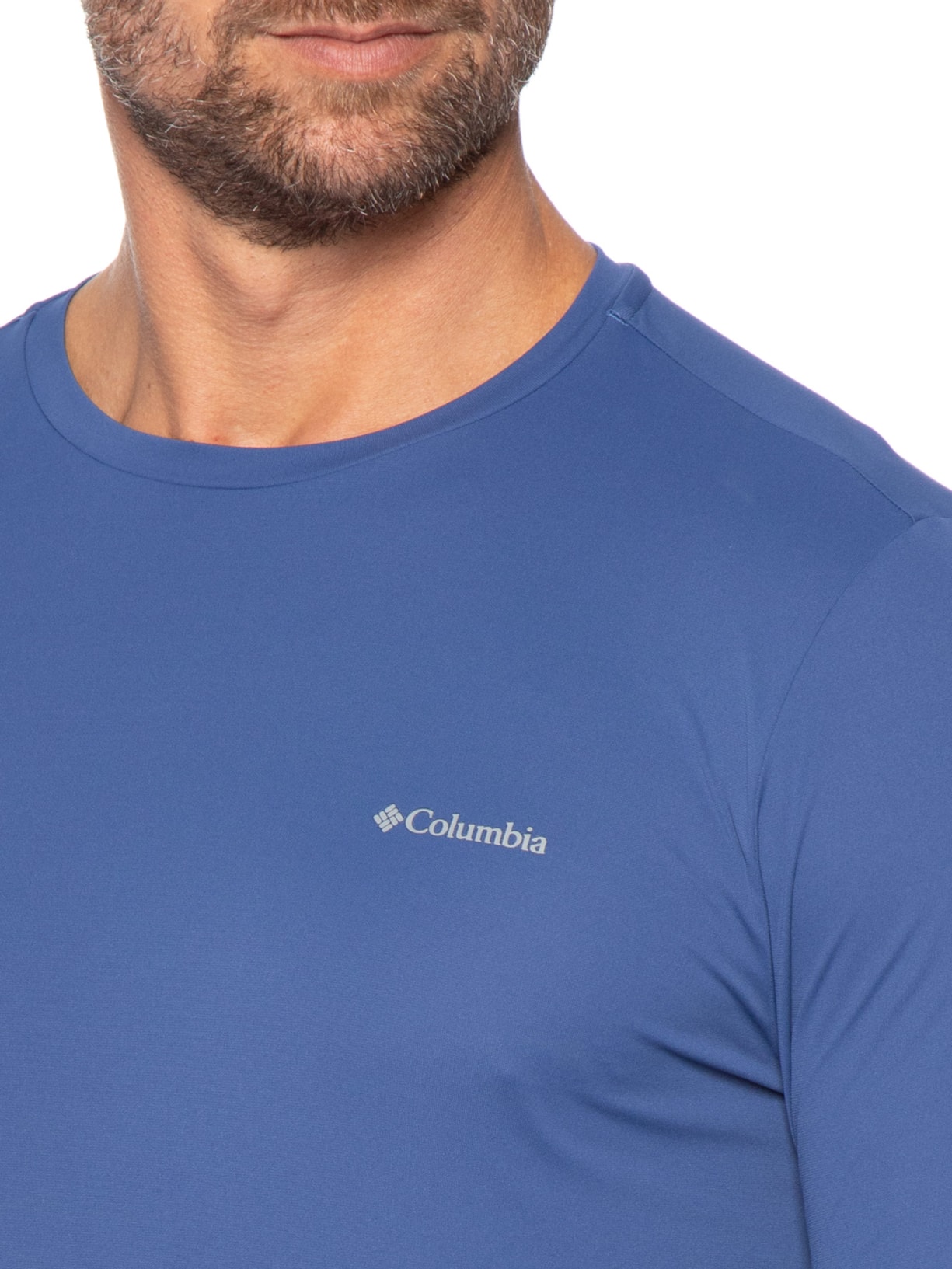 Camiseta Masculina ML Sportwear Neblina Omni-Shade FPS 50+ Azul Columbia