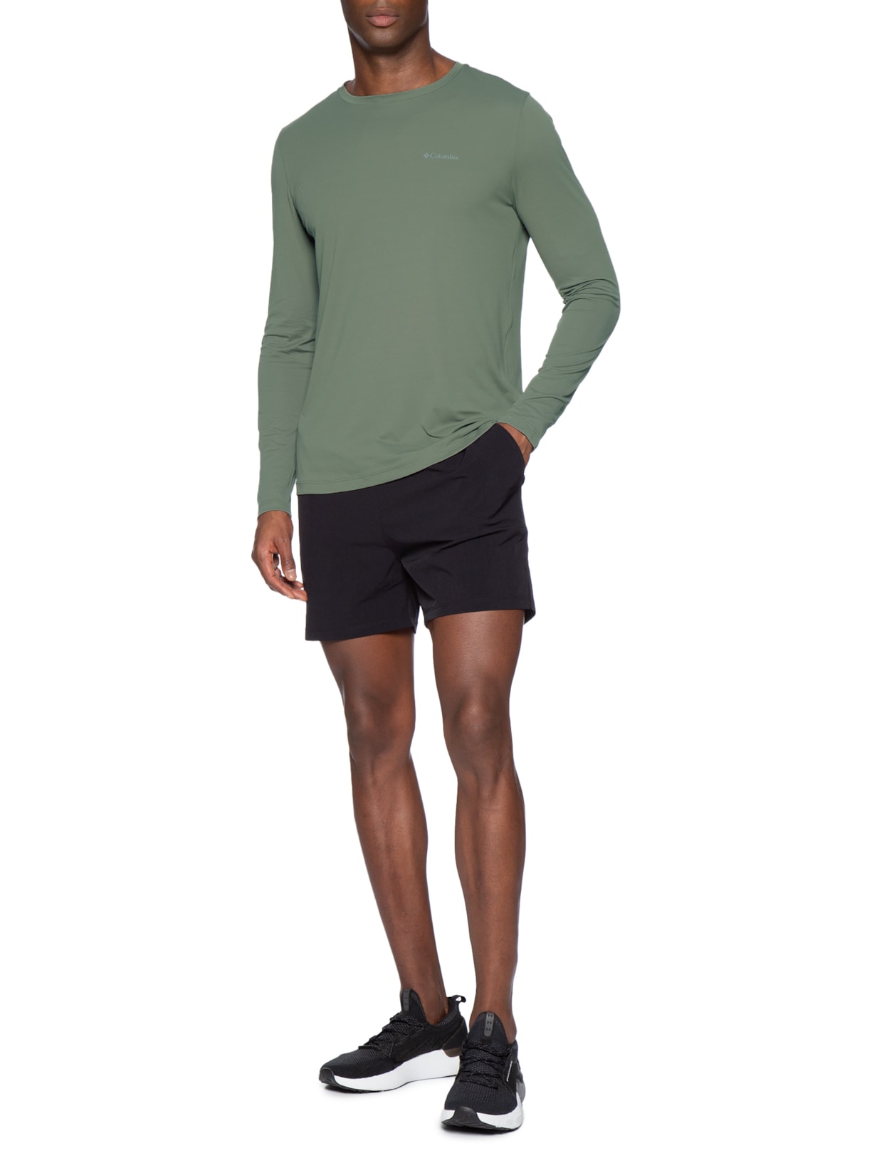 Camiseta Masculina Ml Sportwear Neblina™ Omni-Shad Fps 50+ Verde Columbia