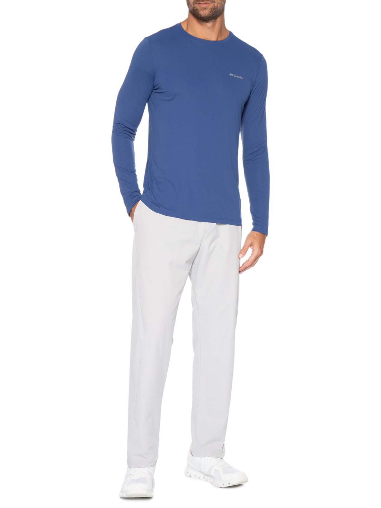 Camiseta Masculina ML Sportwear Neblina™ Omni-Shade™ FPS 50+ Azul Columbia