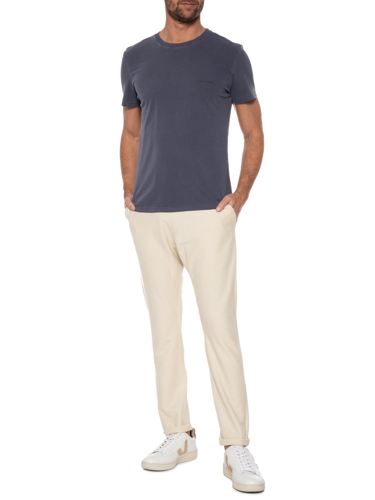 Camiseta Masculina Mm Washed Aquarela Azul Richards