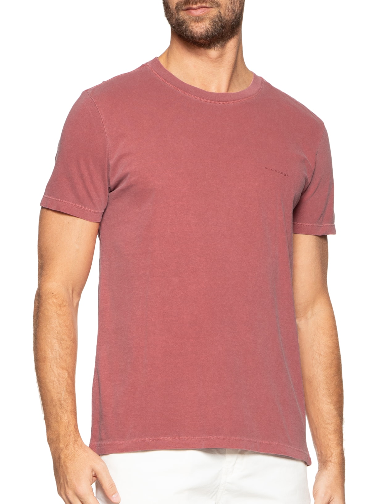 Camiseta Masculina Mm Washed Aquarela Vermelho Richards
