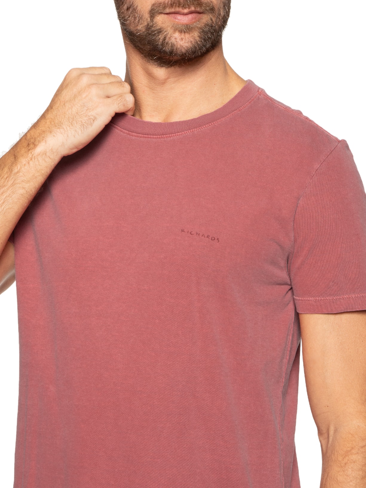 Camiseta Masculina Mm Washed Aquarela Vermelho Richards