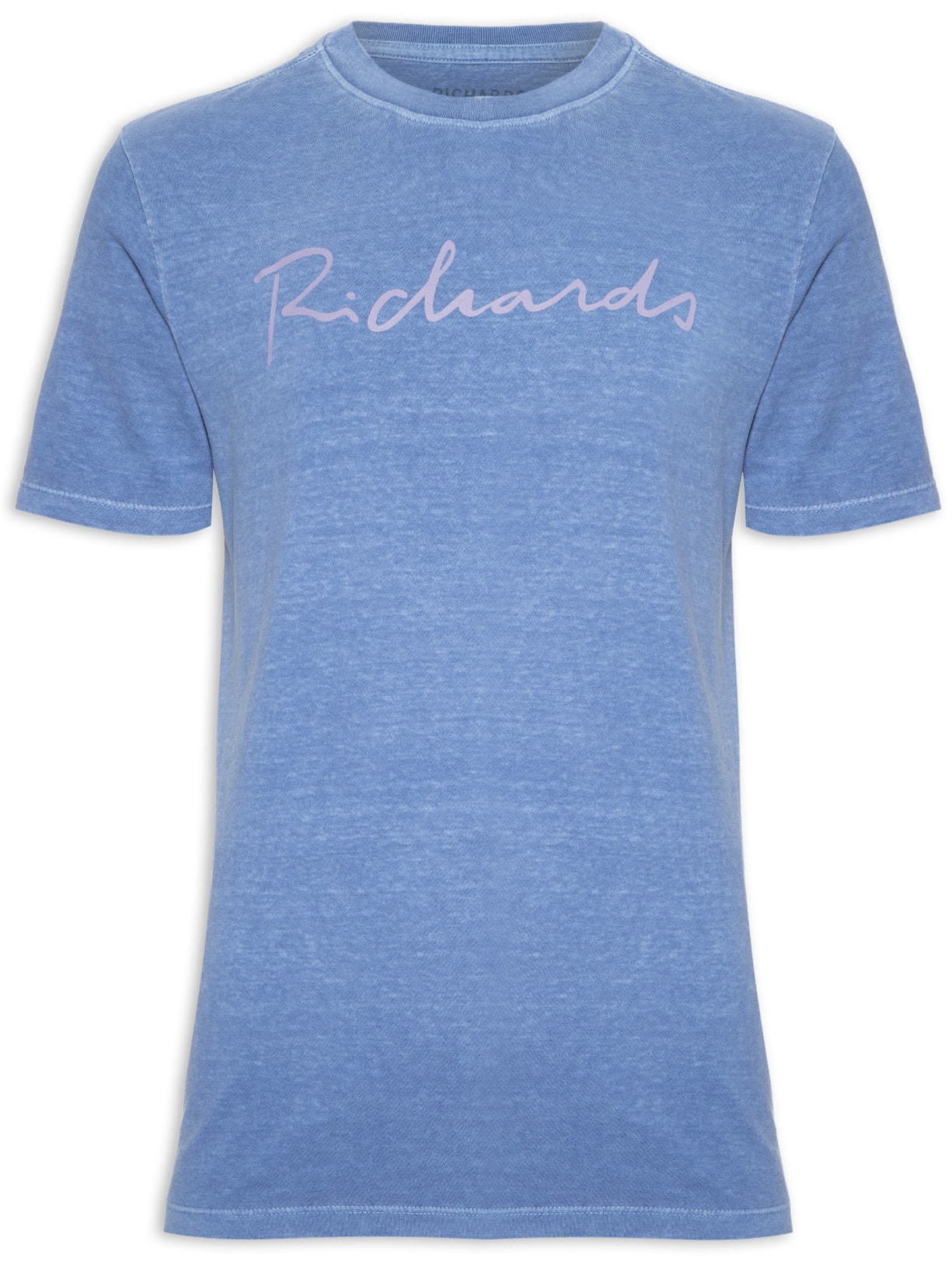 Camiseta Masculina MM Washed Manuscrito - Azul