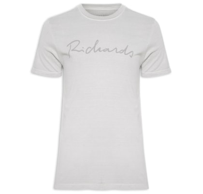 Camiseta Masculina MM Washed Manuscrito - Cinza