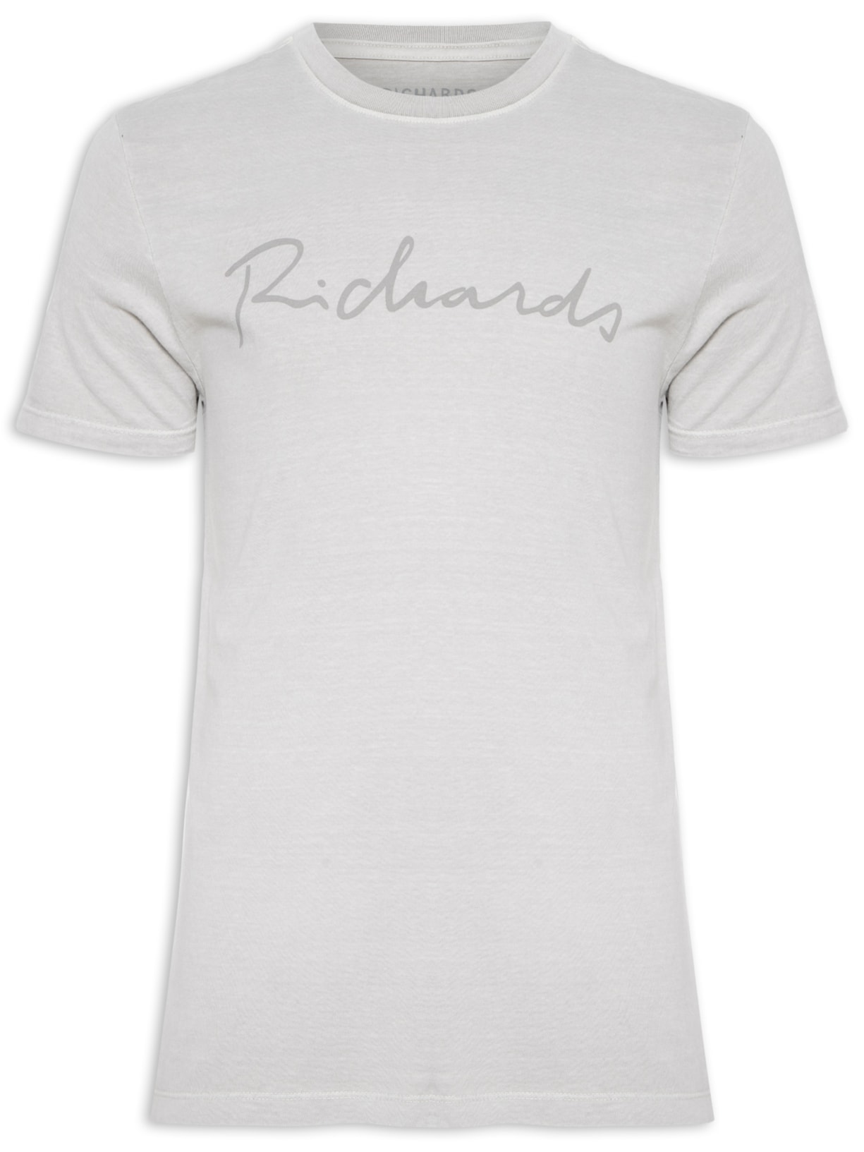 Camiseta Masculina MM Washed Manuscrito - Cinza