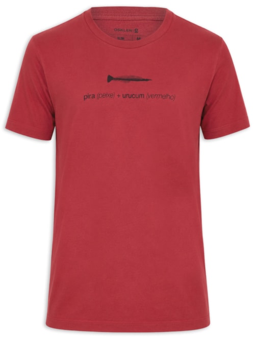 Camiseta Masculina Mnaga Curta Vintage Pira Urucum – Vermelho