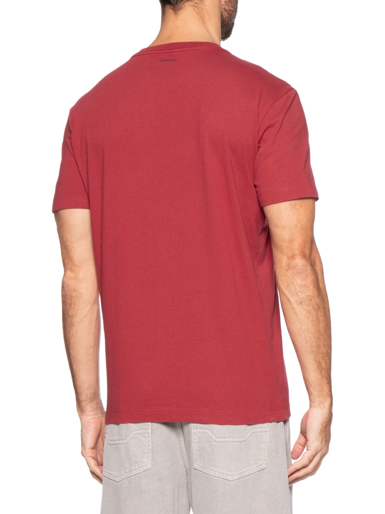 Camiseta Masculina Mnaga Curta Vintage Pira Urucum – Vermelho Osklen
