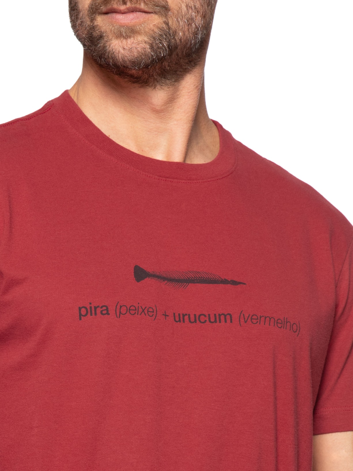 Camiseta Masculina Mnaga Curta Vintage Pira Urucum – Vermelho Osklen