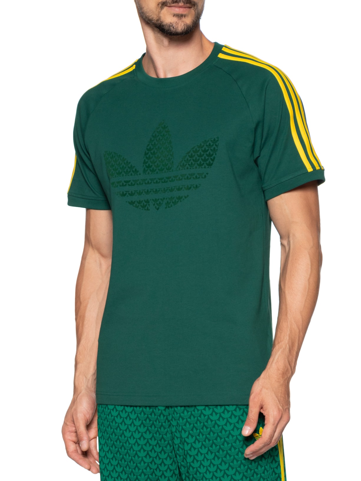 Camiseta Masculina Monogram 3S Verde Adidas Originals
