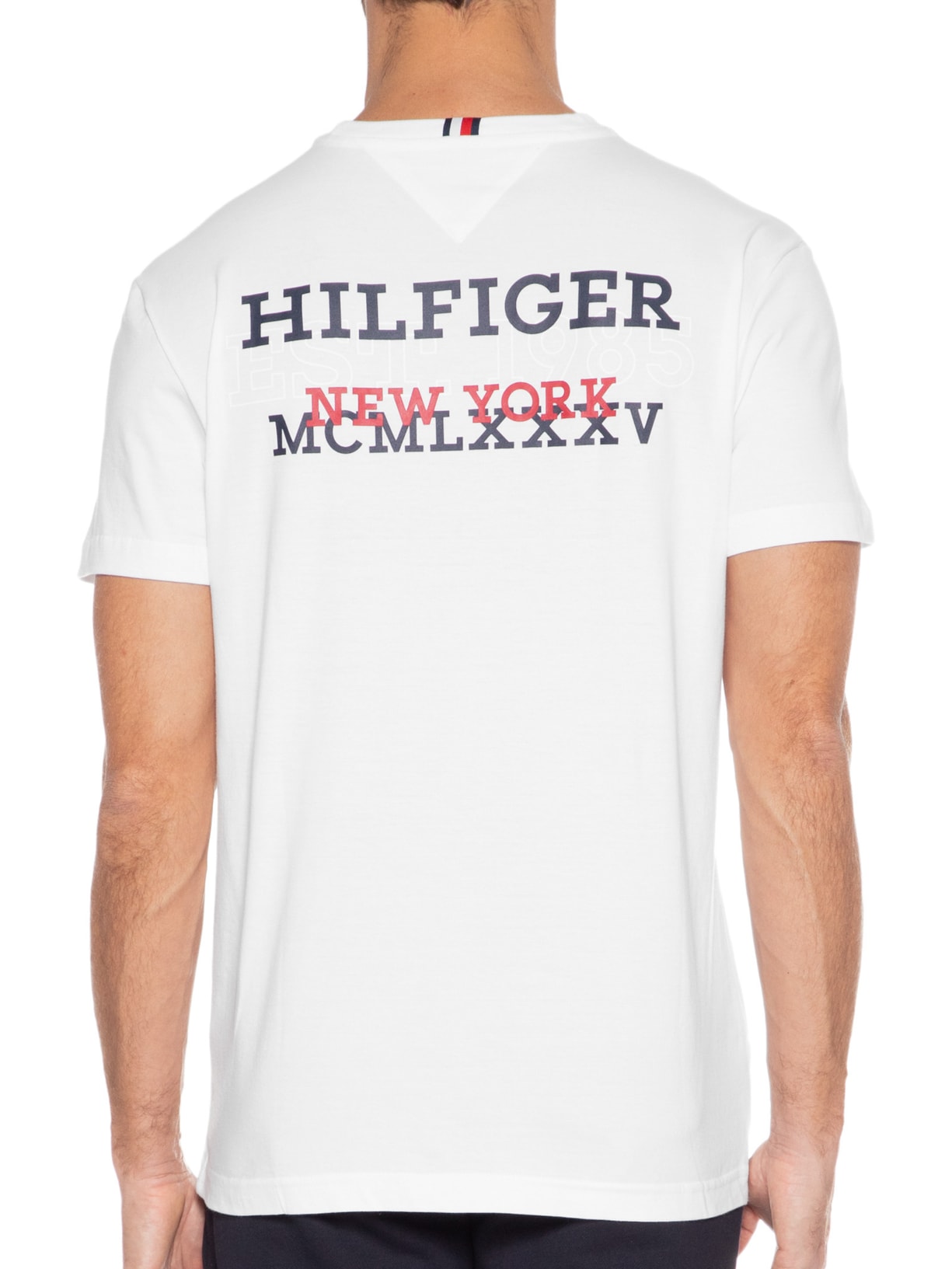 Camiseta Masculina Monotype Back Block Branco Tommy Hilfiger