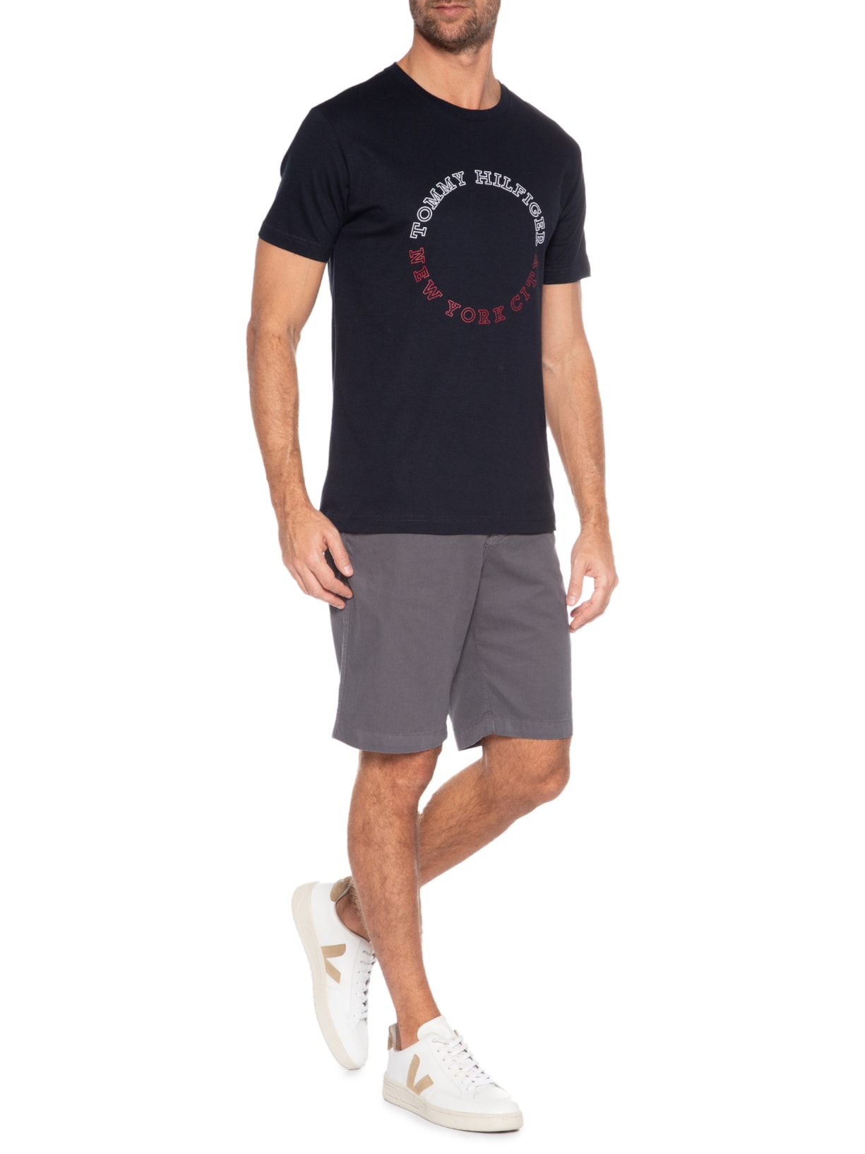 Camiseta Masculina Monotype Roundle Azul Tommy Hilfiger