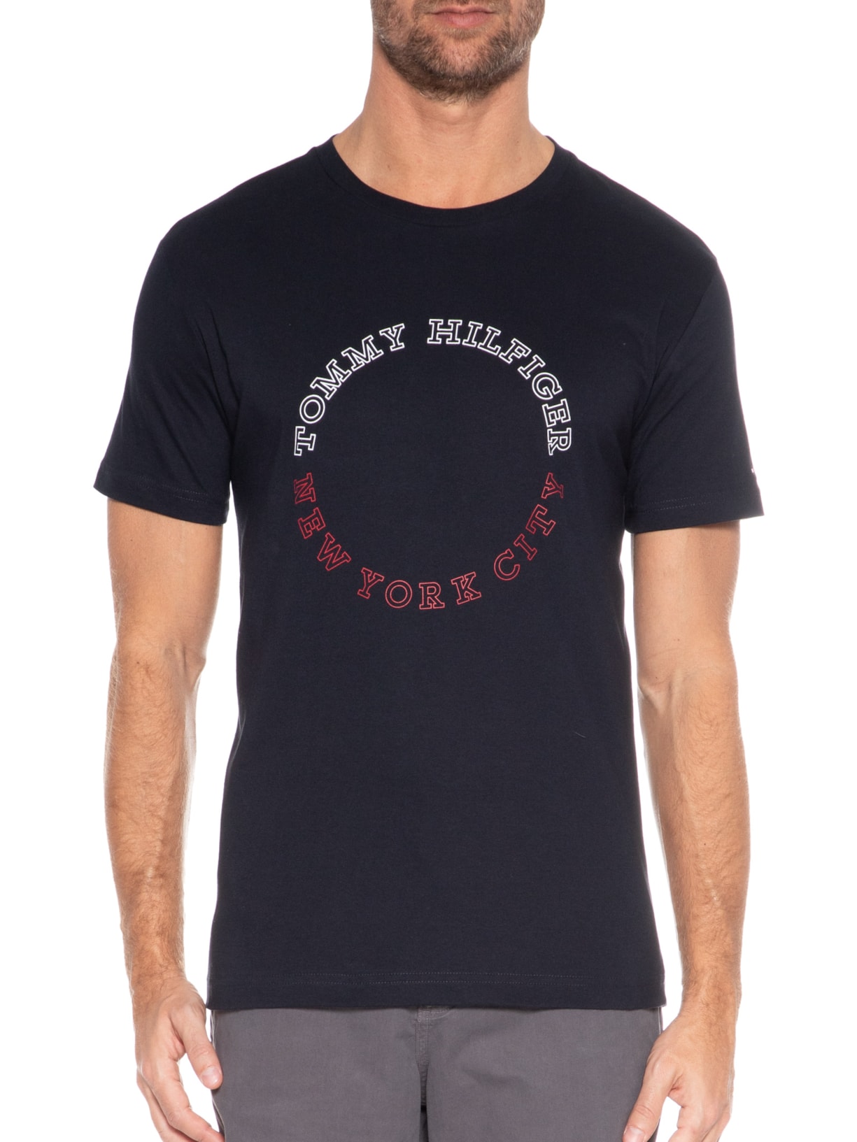 Camiseta Masculina Monotype Roundle Azul Tommy Hilfiger