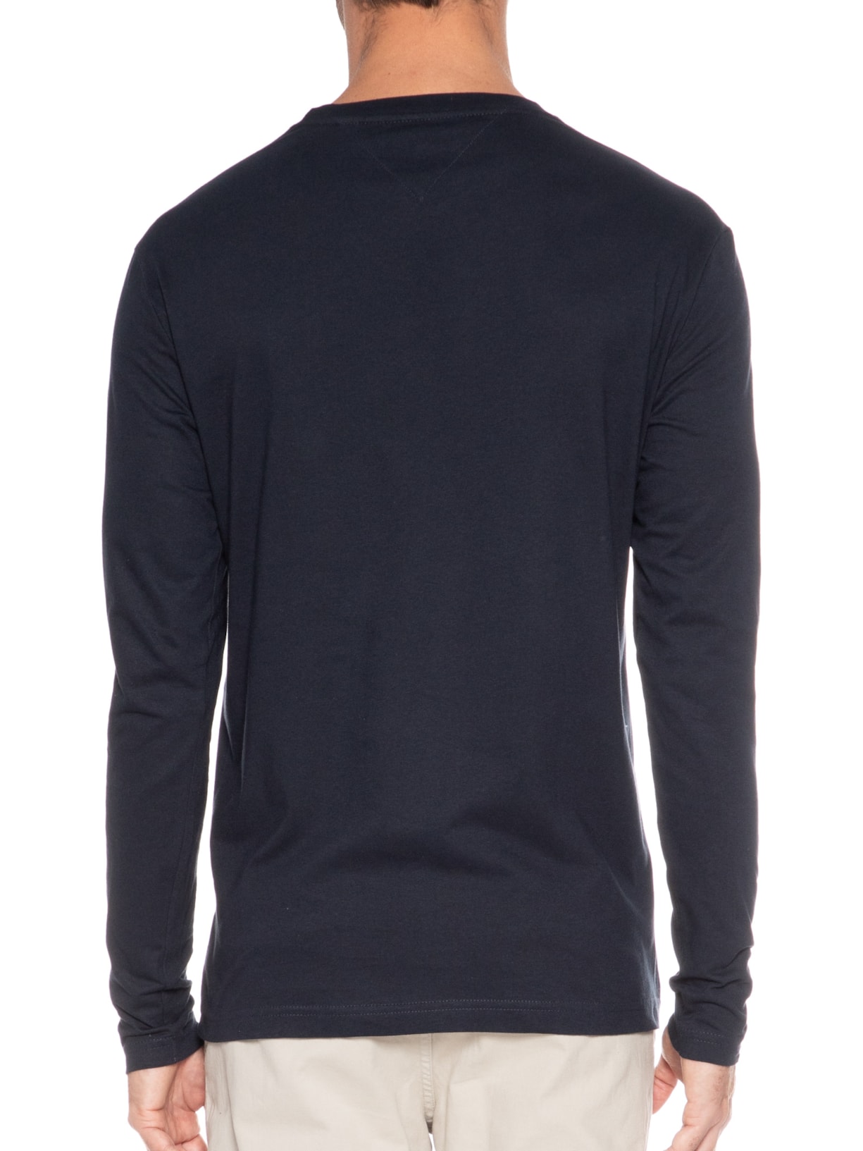 Camiseta Masculina Monotype Roundle Manga Longa Azul Tommy Hilfiger