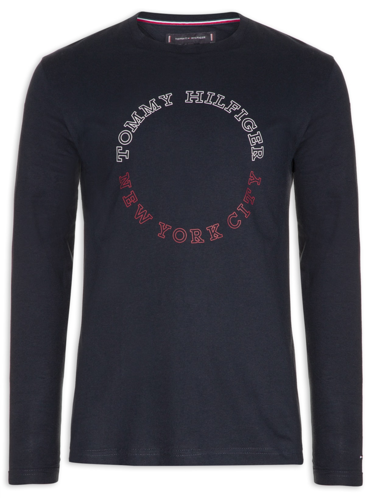 Camiseta Masculina Monotype Roundle Manga Longa - Azul