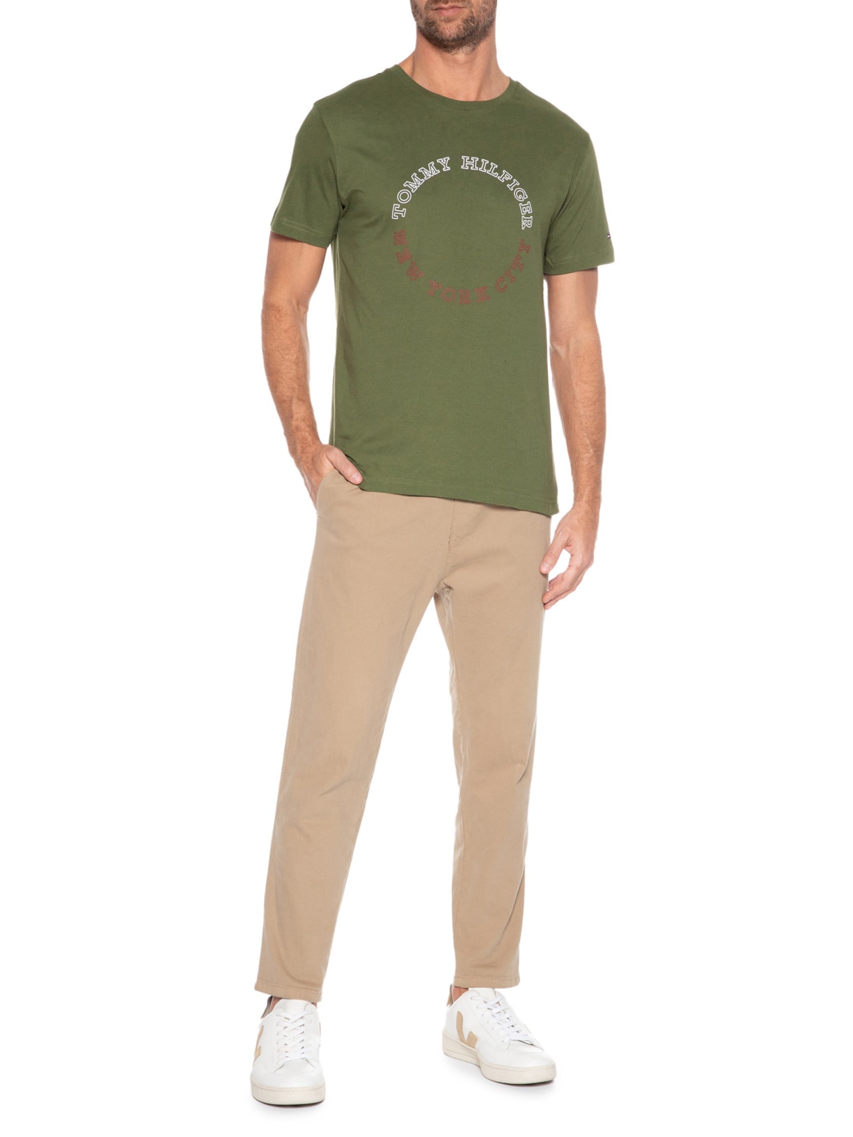 Camiseta Masculina Monotype Roundle Verde Tommy Hilfiger