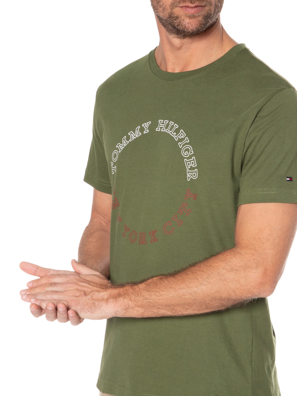 Camiseta Masculina Monotype Roundle Verde Tommy Hilfiger